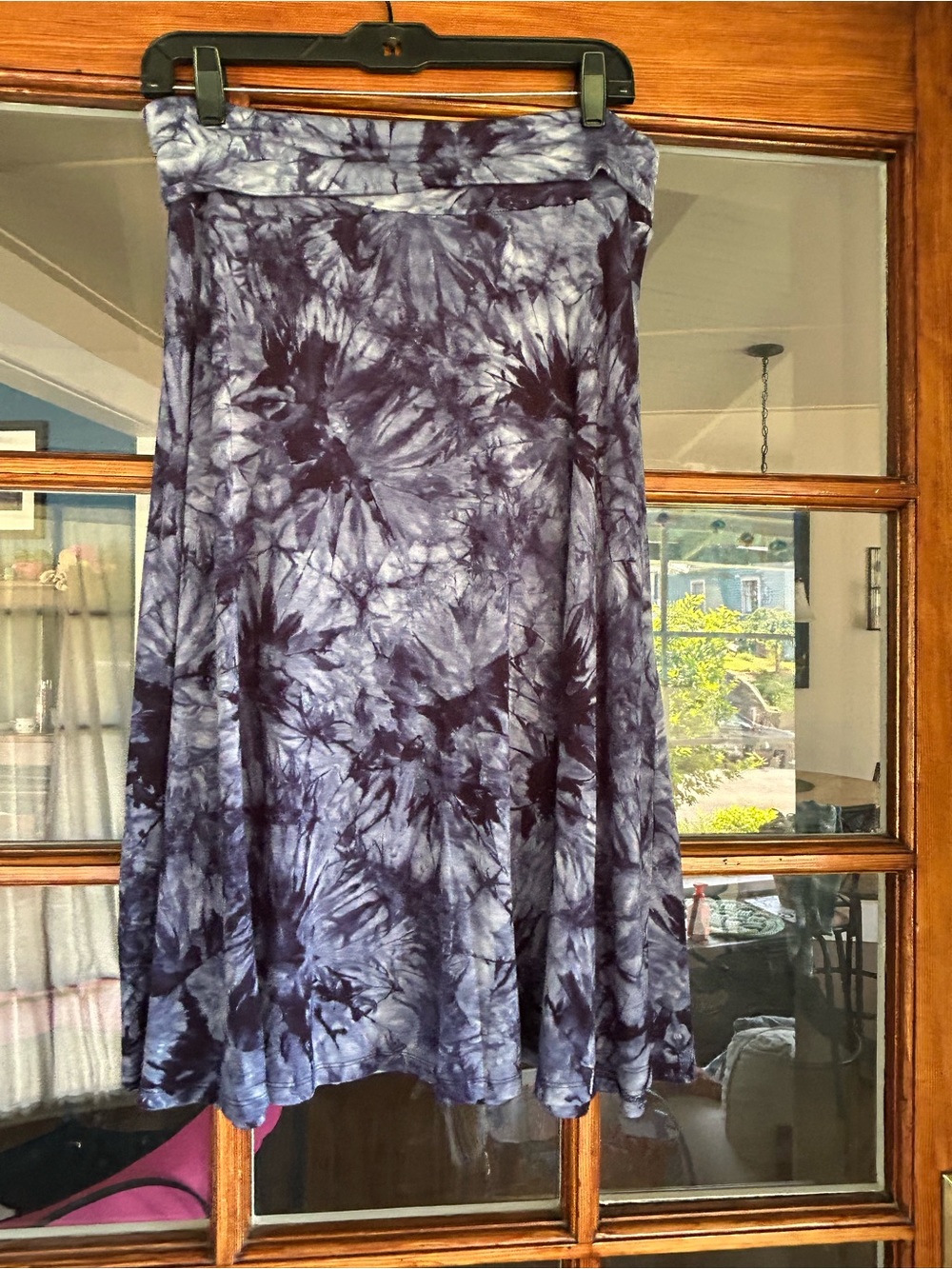 Tie-Dye Midi Skirt - Blue/White